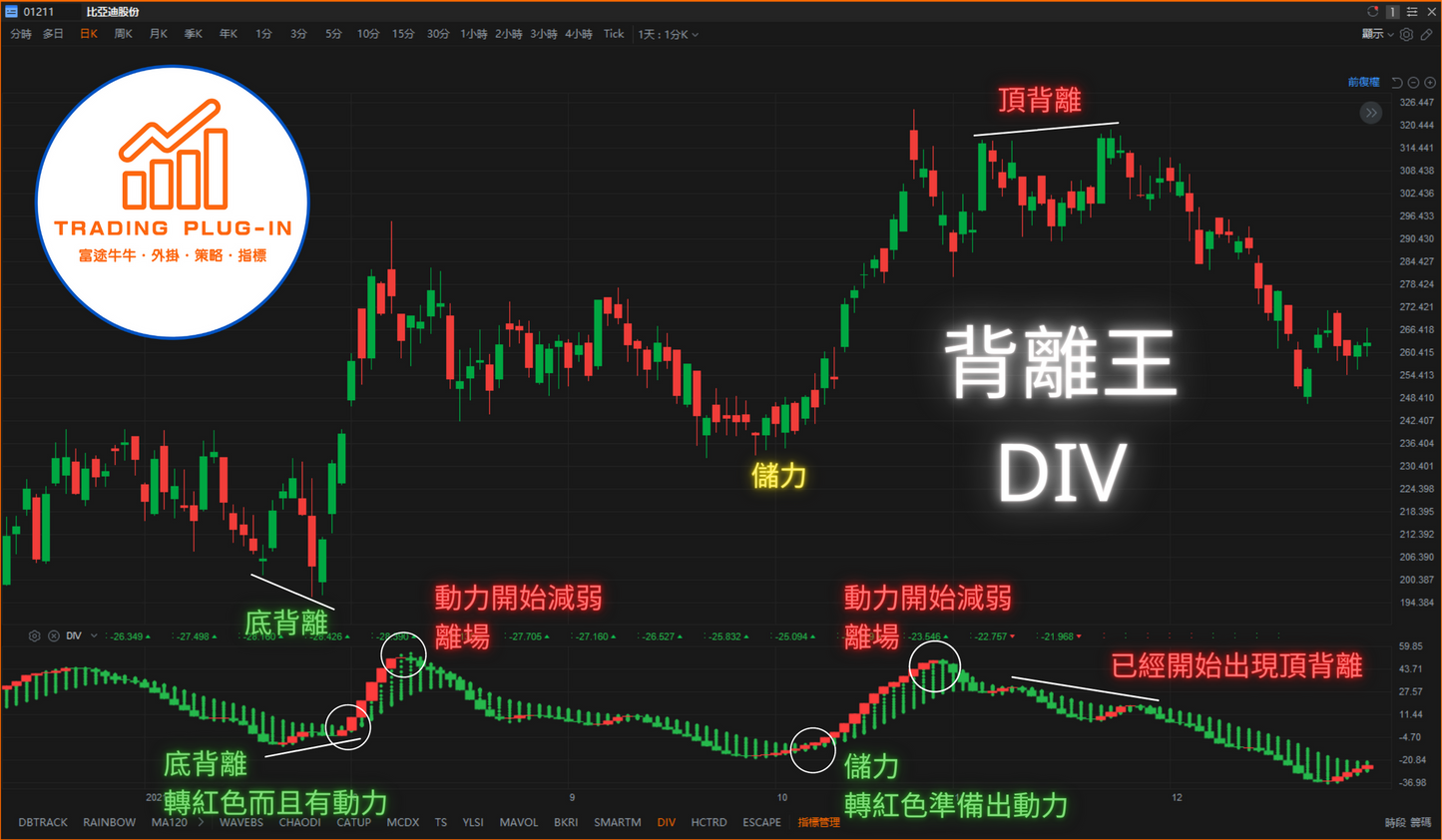 富途牛牛外掛指標 - 背離王 DIV